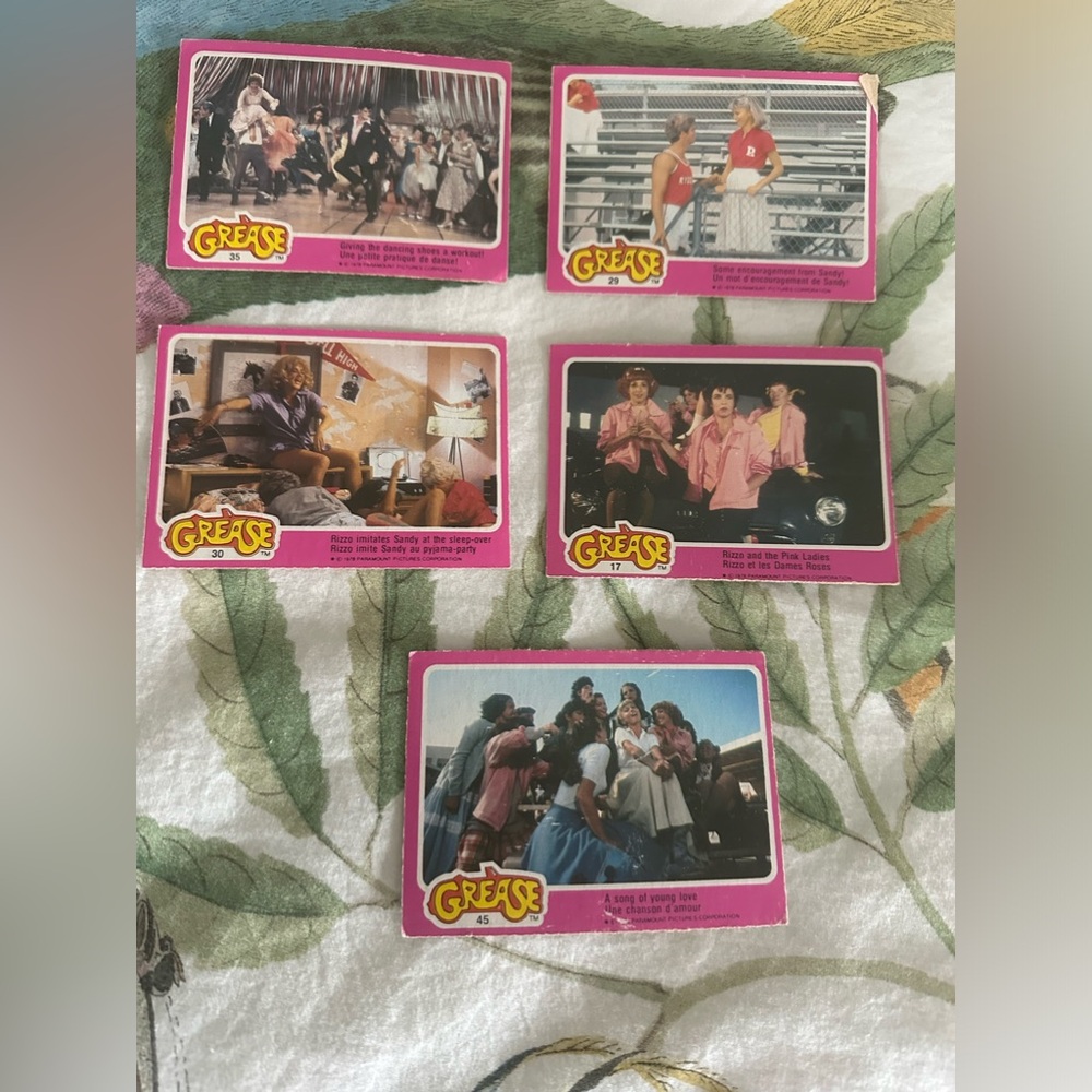 Grease Trading Cards x 5